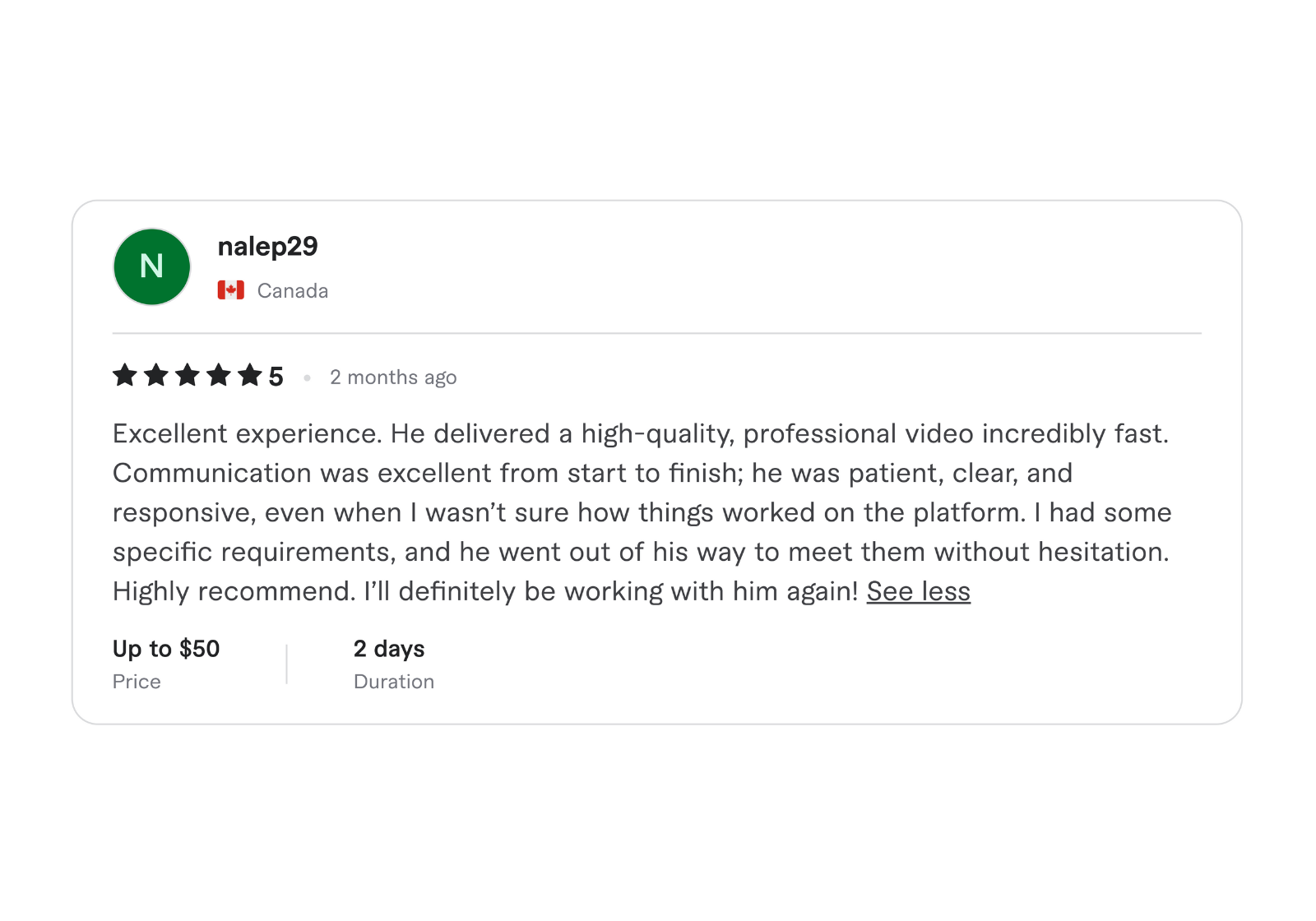 Review by Nathan L., Canada